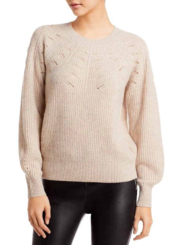 Womens Cashmere Cable Knit Pullover Sweater